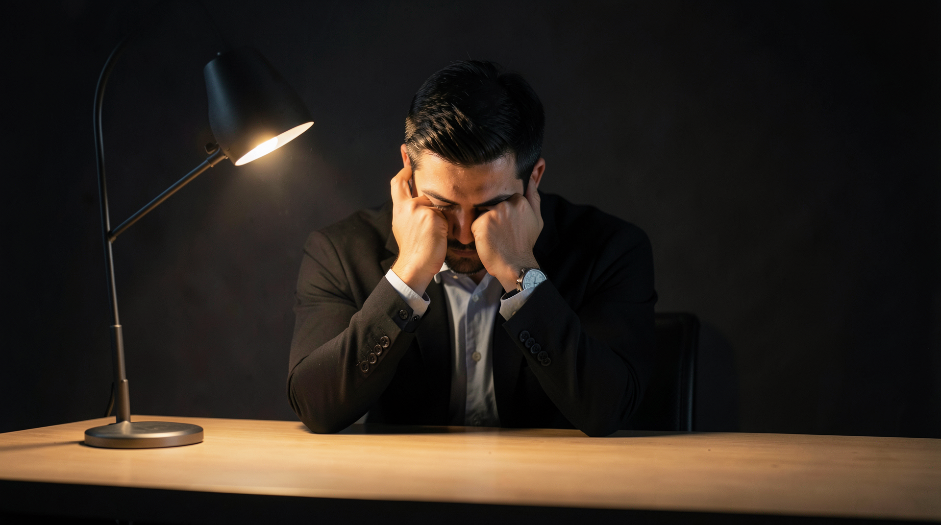 close-up of trader's hands on keyboard with multiple trading charts visible on monitor in background, dramatic side lighting